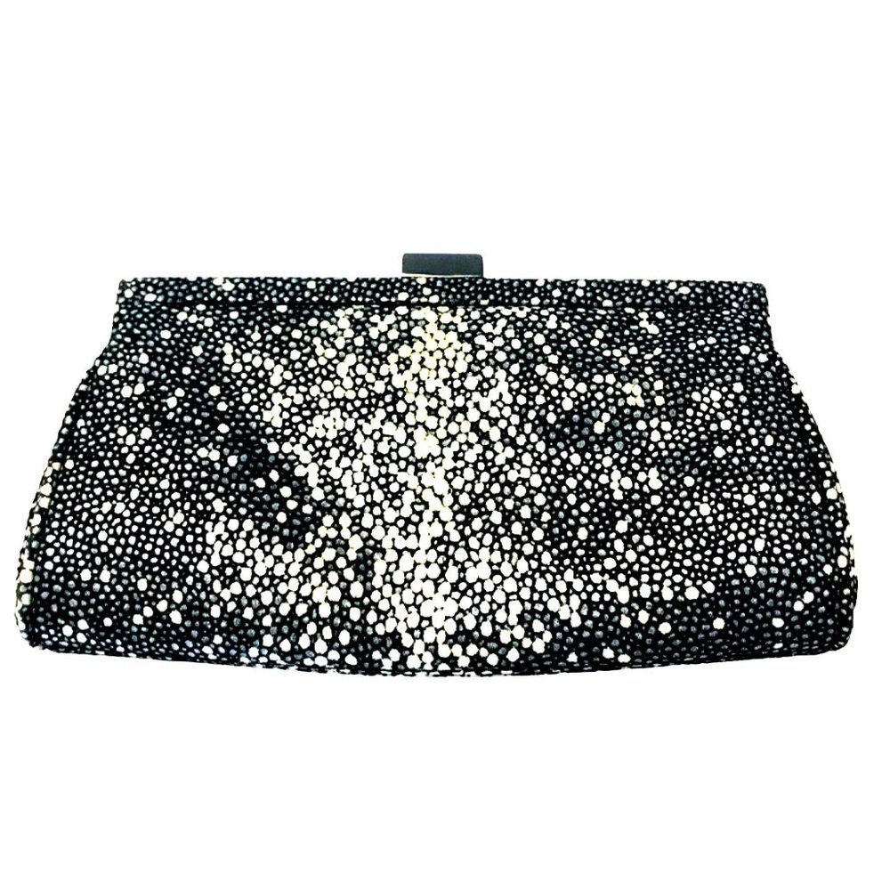 Leather Clutch Purse Metallic Inge Christopher Chain Strap